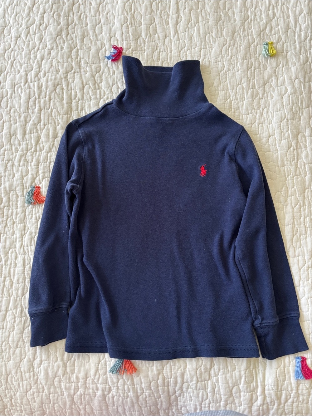 Ralph Lauren Navy Long-Sleeve Turtleneck with Red Pony
